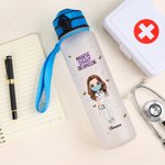 Personalised Nurse Daily Affirmations 32oz Water Bottle Scale Line Design Water Tracker Bottle Medical Graduate Accessory Nurse Week Appreciation Gift