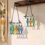 Personalized Fishing Rod Hook Fishes Acrylic Ornament with Names Birthday Father's Day Gift for Dad Husband Fishing Lover