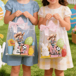 Personalised Cartoon Soccer Cowgirl Cowboy Clear Gift Bag with Name Daily Use Birthday Gift for Kids Socccer Lovers