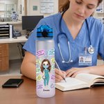 Gepersonaliseerde Verpleegkundige dagelijkse Affirmaties 32oz Water Tracker fles Verpleegkundige afstuderen Gift Rn dank u Gift Verpleegkundige Week Gift