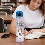 Personalised Just A Girl Who Loves Books 32oz Water Tracker Bottle with Scale Line Birthday Reading Gift for Book Lovers