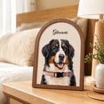 Porte-collier en bois personnalisé avec portrait de votre animal et son nom – Cadeau idéal pour les moments de la vie quotidienne ou en cas de perte d'un animal, destiné aux amoureux des animaux