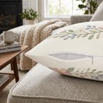 Personalised Faux Embroidered Print Wedding Rings Soft Cushion Cover with Name and Date Wedding Anniversary Gift for Couples Newlyweds