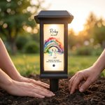 Personalized Rainbow Bridge Pet Back View Solar Garden Light with Name Daily Use Garden Home Decor Birthday Gift for Pet Parents