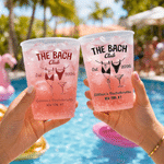 Personalized The Bach Club Bikini Cocktail Frosted Plastic Cups with Name and Text Set of 10 Bachelorette Party Favor Gift for Bride Bridesmaid