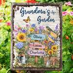 Personalised Retro Style Flower Butterfly Plant Garden Metal Sign with Name Daily Use Birthday Gift for Garden Lover Grandma