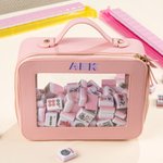 Personlig bärbar Mahjong-väska i PU-läder med färgglatt monogram Mahjong-tillbehör Inflyttningsgåva för Mahjong-älskare Spelare