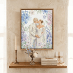 Personalized Watercolour Birth Flower Wedding Photo Canvas Prints Bedroom Decor Ship from USA Wedding Anniversary Gift for Couples Newlyweds