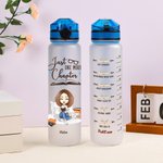 Personalised Just A Girl Who Loves Books 32oz Water Tracker Bottle with Scale Line Birthday Reading Gift for Book Lovers