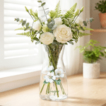 Personalized Birth Flower Glass Vase with Name Birthday Anniversary Gift for Mom Grandma
