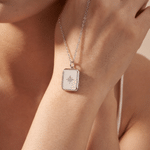 Personalised Birthstone Photo Necklace with Text Anniversary Birthday Gift for Mom Dad Family