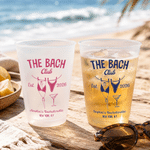 Personalized The Bach Club Bikini Cocktail Frosted Plastic Cups with Name and Text Set of 10 Bachelorette Party Favor Gift for Bride Bridesmaid