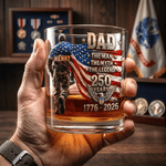 Personalized American Flag 10 oz Whiskey Glass with Name Daily Use American Independence Day Gift for Dad Man Whiskey Drinker