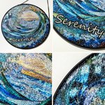 Personalised Ocean Wave Sunrise Stained Glass Acrylic Hanging Suncatcher with Text Home Decor Birthday Gift for Family Friends
