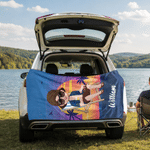 Personalised Sunset Cartoon Character Magnetic Quick-Drying Beach Towel with Name Beach Party Summer Vacation Gift for Kid Family