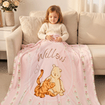 Personalised Honey Classic Winnie the Pooh Soft Throw Blanket with Name Home Decor Birthday Gift for Newborns Kids