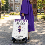 Personalized Cartoon Character Luggage Cover Fits 18-32 Inches Suitcase with Name Year School Name Travel Essentials Graduation Gift for Graduates