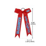 Personalizado Multicolor Glitter Long Tail Hair Bow con Texto Accesorios para el cabello Game Day Gift for Cheerleaders