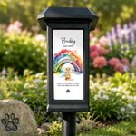 Personalized Rainbow Bridge Pet Back View Solar Garden Light with Name Daily Use Garden Home Decor Birthday Gift for Pet Parents