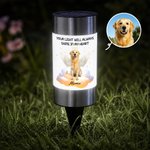 Personalized Your Light Will Always Shine Pet Photo Solar Garden Light with Name Garden Decor Memorial Sympathy Gift for Pet Owners