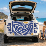 Personalised Retro Floral Oversized Quick Dry Magnetic Beach Towel with Name Summer Vacation Beach Party Birthday Gift for Girls Friends