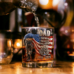Personalized American Flag 10 oz Whiskey Glass with Name Daily Use American Independence Day Gift for Dad Man Whiskey Drinker