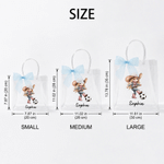 Personalised Cartoon Soccer Cowgirl Cowboy Clear Gift Bag with Name Daily Use Birthday Gift for Kids Socccer Lovers
