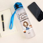 Personalised Just A Girl Who Loves Books 32oz Water Tracker Bottle with Scale Line Birthday Reading Gift for Book Lovers