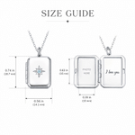 Personalised Birthstone Photo Necklace with Text Anniversary Birthday Gift for Mom Dad Family