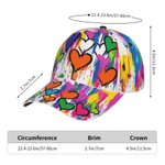 Individuell gestaltete Baseballkappe mit mehrfarbigem Herz-Graffiti und Namen – Geburtstagsgeschenk für Männer und Frauen