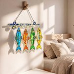 Personalized Fishing Rod Hook Fishes Acrylic Ornament with Names Birthday Father's Day Gift for Dad Husband Fishing Lover