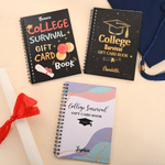 Personalized Graduation Cap Balloon College Survival Gift Card Book with Name and Cash Holder Graduation Birthday Gift for College Students Graduates