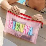 Bolsa de playa transparente personalizada impermeable multicolor con nombre artístico de uso diario regalo de vacaciones de verano para ella