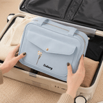 Personalised Birth Flower Waterproof Foldable PU Leather Travel Toiletry Bag with Name Daily Use Birthday Gift for Traveller  Friend