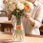 Personalized Birth Flower Glass Vase with Name Birthday Anniversary Gift for Mom Grandma