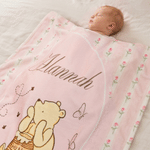 Personalised Honey Classic Winnie the Pooh Soft Throw Blanket with Name Home Decor Birthday Gift for Newborns Kids