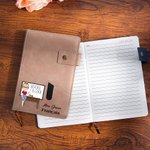 Cahier A5 en cuir PU personnalisé avec nom et personnage de dessin animé - Cadeau de fin d'année pour les professeurs