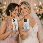 Personalised Birth Flower Phone Case for iPhone with Name Wedding Use Birthday Bachelorette Party Gift for Besties Friends Bride