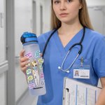 Gepersonaliseerde Verpleegkundige dagelijkse Affirmaties 32oz Water Tracker fles Verpleegkundige afstuderen Gift Rn dank u Gift Verpleegkundige Week Gift