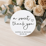 Personalised Multicolor A Sweet Thank You Sticker with Name and Date Wedding Party Gift for Wedding Planner Couple