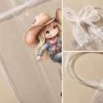 Personalised Cartoon Soccer Cowgirl Cowboy Clear Gift Bag with Name Daily Use Birthday Gift for Kids Socccer Lovers