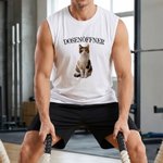 Personalisiertes Haustier-Foto Tanktop mit Wunschtext | Damen Modal | Herren 100% Baumwolle | Ärmelloses Shirt | Sommer Geschenk für Herrchen Frauchen