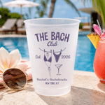 Personalized The Bach Club Bikini Cocktail Frosted Plastic Cups with Name and Text Set of 10 Bachelorette Party Favor Gift for Bride Bridesmaid
