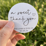 Personalised Multicolor A Sweet Thank You Sticker with Name and Date Wedding Party Gift for Wedding Planner Couple