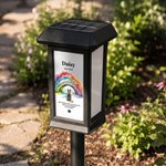 Personalized Rainbow Bridge Pet Back View Solar Garden Light with Name Daily Use Garden Home Decor Birthday Gift for Pet Parents