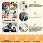 Personalisiertes Foto Strandtuch mit Magnet-Ecken | Badetuch mit Wunschtext | schnelltrocknend | windfest | Sommer Urlaub Geschenk für Familie Freunde