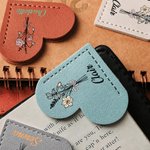 Personalized Pink Bow Birth Flower PU Leather Heart Bookmark with Name Birthday Anniversary Gift for Book Lovers Bookworms