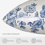 Personalized Faux Embroidered Print  Love Heart Floral Soft Pillow Cover with Initials and Date Home Decor Wedding Engagement Gift for Newlyweds