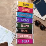Etiqueta de equipaje personalizada con monograma multicolor y efecto sombreado: accesorios de viaje para viajes de negocios, regalo de cumpleaños para estudiantes y amantes de los viajes