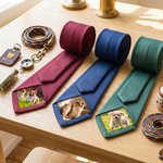 Personalized Pet Photo Patch Tie with Name and Gift Box Birthday Anniversary Father's Day Gift for Man Pet Lover